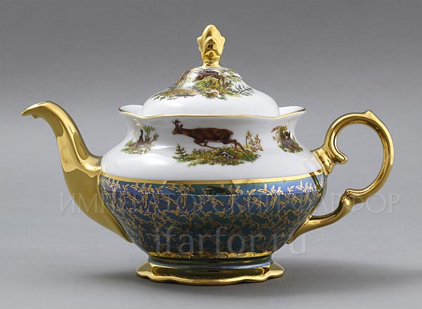 Чайник заварочный Охота Зеленая STERNE PORCELAN