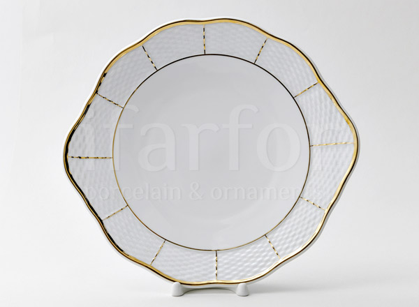 Dish/ platter for cake Minuet layering gold Minuet