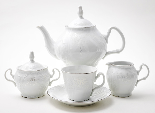 Сервиз чайный Бернадотт Платиновый узор 6/17 Бернадотт ведерка