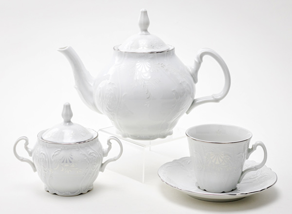 Сервиз чайный Бернадотт Платиновый узор 6/17 Бернадотт ведерка