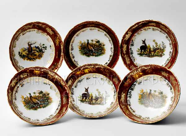 Набор салатников Охота Красная 6/6 Фредерика