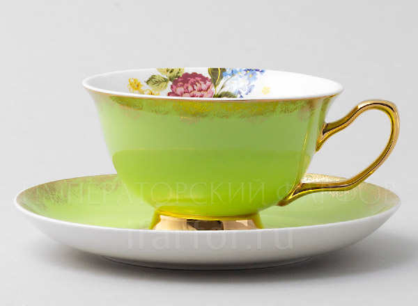 Чашка с блюдцем чайная Ассорти Зеленый Royal Classics