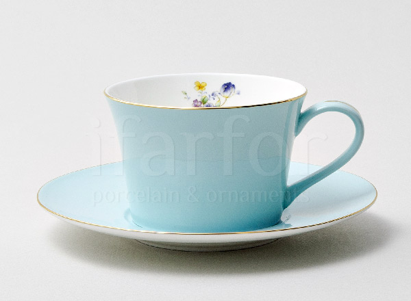 Cup and saucer tea Seasons. Blue Mozambique