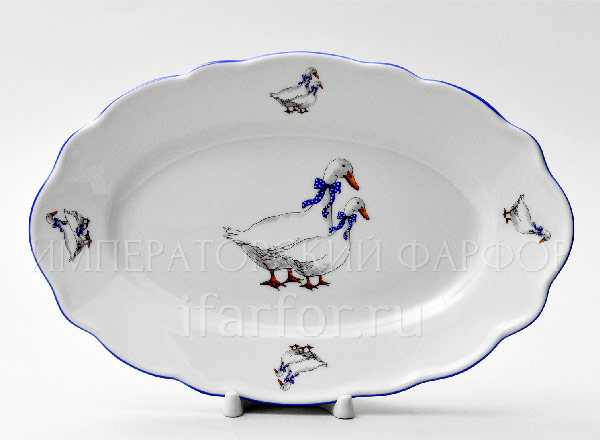 Блюдо овальное Гуси DUBI