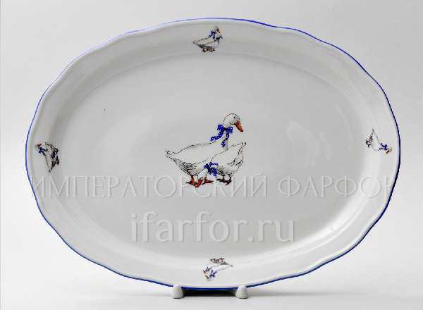 Блюдо овальное Гуси DUBI