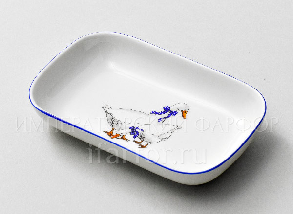 Блюдо прямоугольное Гуси DUBI
