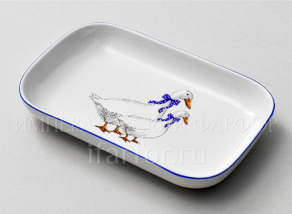 Блюдо прямоугольное Гуси DUBI