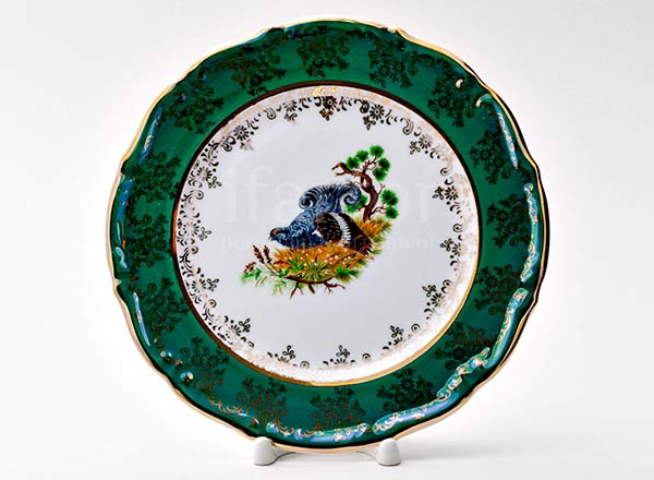 Тарелка плоская Охота Зеленая