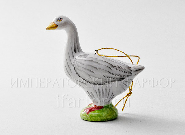 Елочная игрушка Гусь серый
