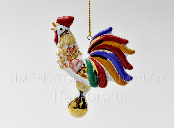 Елочная игрушка Золотой петушок