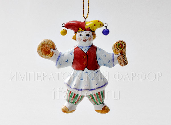 Елочная игрушка Скоморох с бубном Скоморох с бубном 2