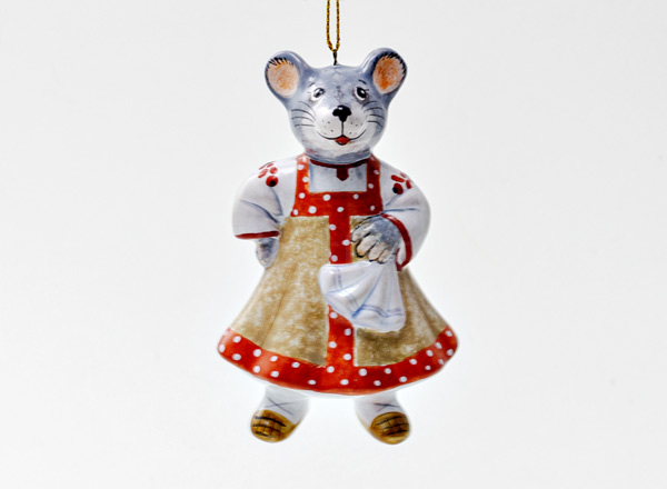 Елочная игрушка Мышь в сарафане 1