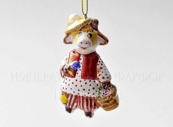 Елочная игрушка Бычок с корзинкой Рисунок 15