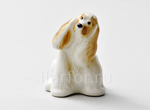 Скульптура Кокер сидящий рыжий