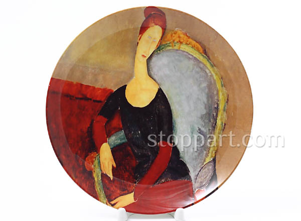 Decorative plate Modigliani Amedeo Jeanne Hebuterne seated in an armchair