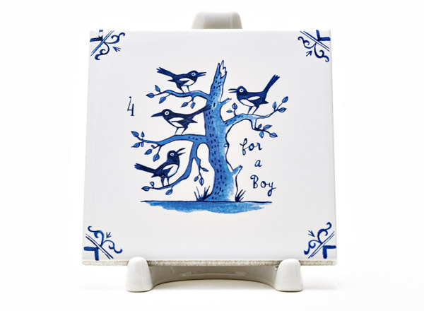 Изразец Голландский. Четыре сороки