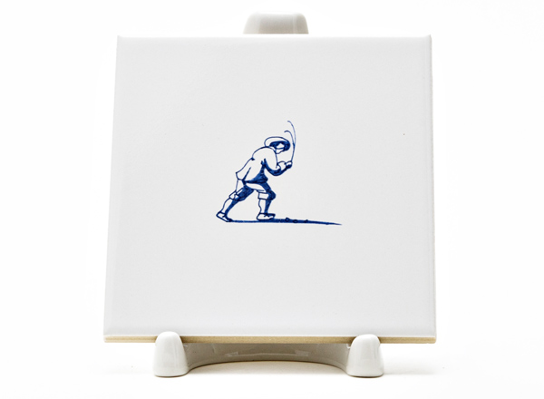 Изразец Голландский. Мужчина с прутиком