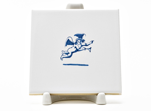 Изразец Голландский. Ангел с трубой 2