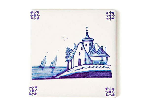 Изразец Голландский. Белые домики 4