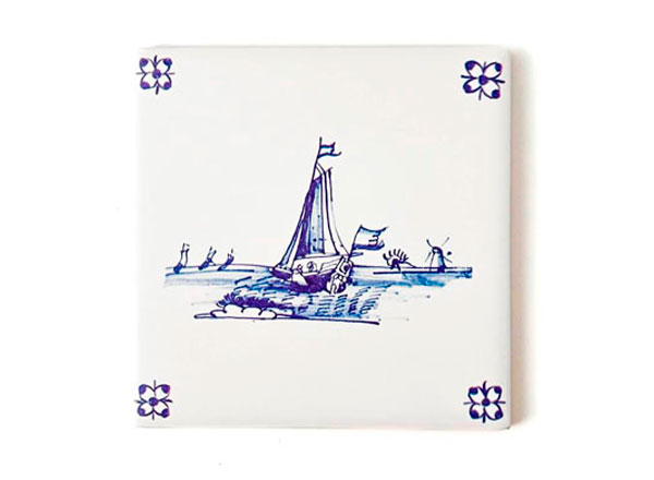 Изразец Голландский. Парусник 3