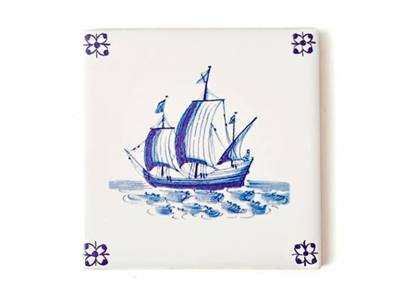 Изразец Голландский. Торговое судно 3