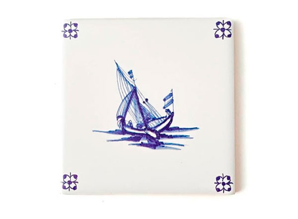 Изразец Голландский. Парусник 8