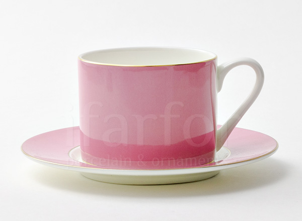 Чашка с блюдцем чайная второй сорт Алиса розовый 4 Прима