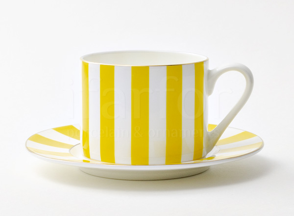 Чашка с блюдцем чайная второй сорт Алиса желтый 2 Прима