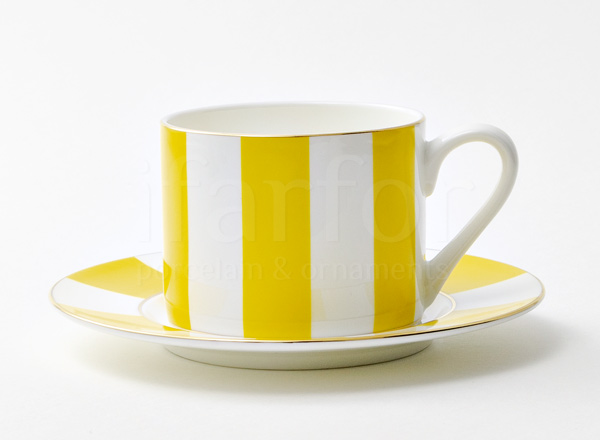 Чашка с блюдцем чайная второй сорт Алиса желтый 3 Прима