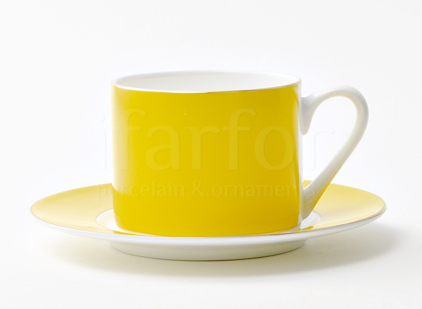 Чашка с блюдцем чайная второй сорт Алиса желтый 4 Прима