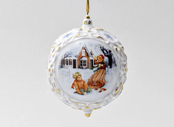 Елочная игрушка Шар средний Ретро 2