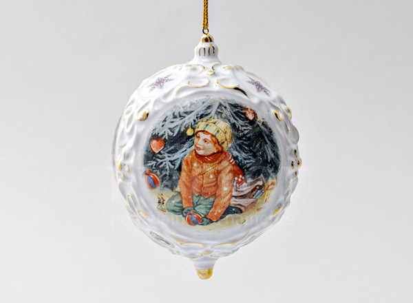 Елочная игрушка Шар средний Ретро 3