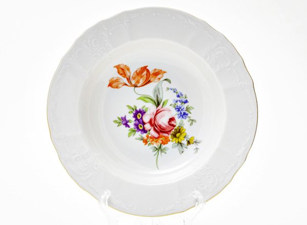 Тарелка глубокая Бернадотт Мейсенский букет