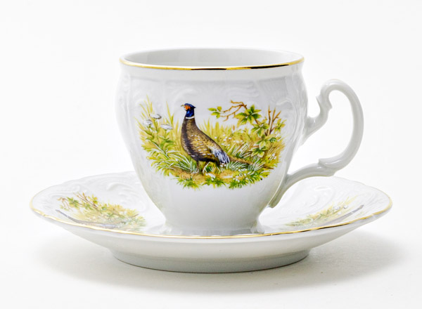 Чашка с блюдцем кофейная Охотничьи сюжеты 1 Бернадотт