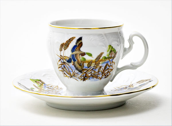 Чашка с блюдцем кофейная Охотничьи сюжеты 4 Бернадотт