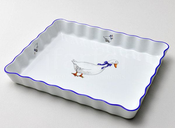 baking dish with wavy edge Geese Rectangular
