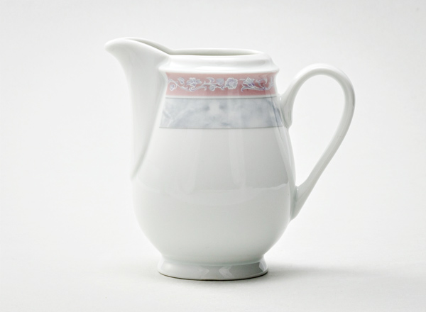 Сливочник Серый мрамор с розовым кантом Яна