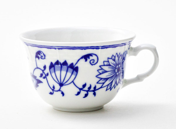 Чашка чайная Луковичный узор. Синий лук Натали низкая