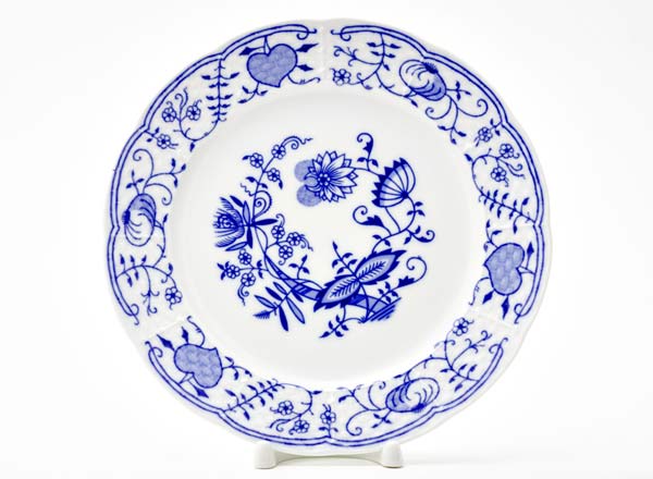 Тарелка мелкая Луковичный узор. Синий лук