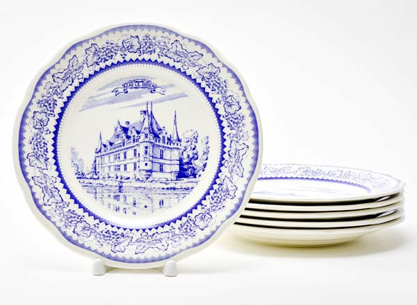 Set of plates dessert CHATEAUX DE LA LOIRE GIEN Rochelle