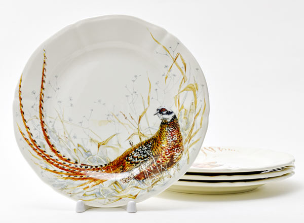 Set of plates dessert GAME SOLOGNE GIEN Rochelle