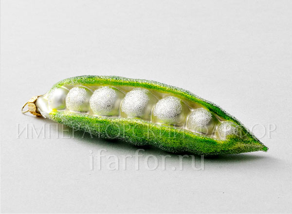 Елочная игрушка Ягоды и фрукты. Зеленый горошек
