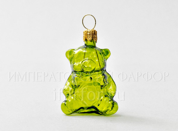 Елочная игрушка Леденцовый мишка (зеленый)