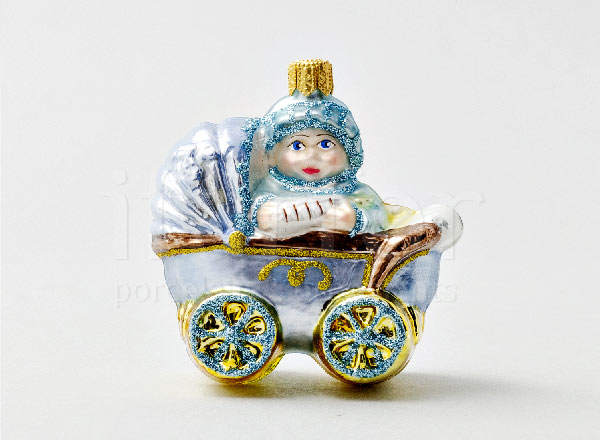 Елочная игрушка в подарочной коробке Малыш в коляске
