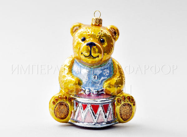 Елочная игрушка Мишка Тедди. Мишка Тедди с барабаном