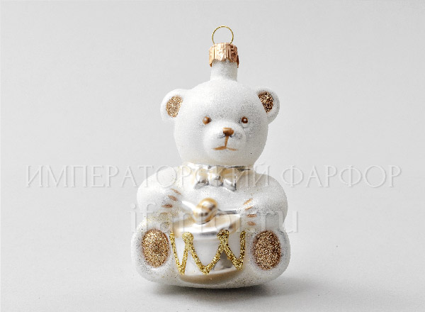 Елочная игрушка Мишка Тедди. Мишка Тедди с барабаном