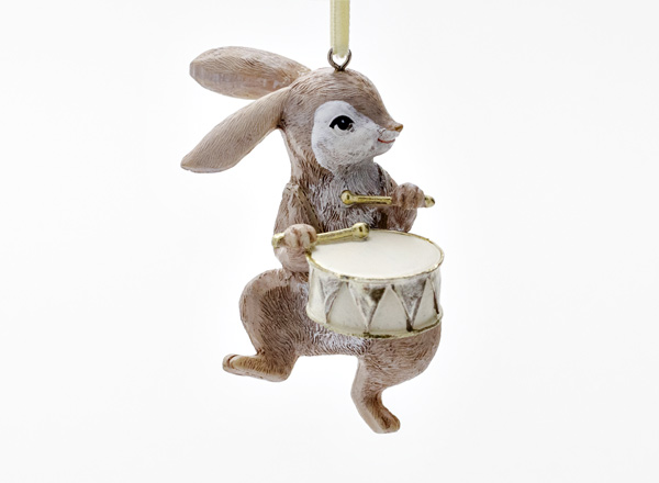 Christmas tree toy Hare with a drum