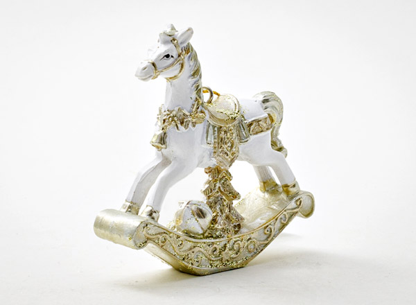 Елочная игрушка Рождественская лошадка-качалка