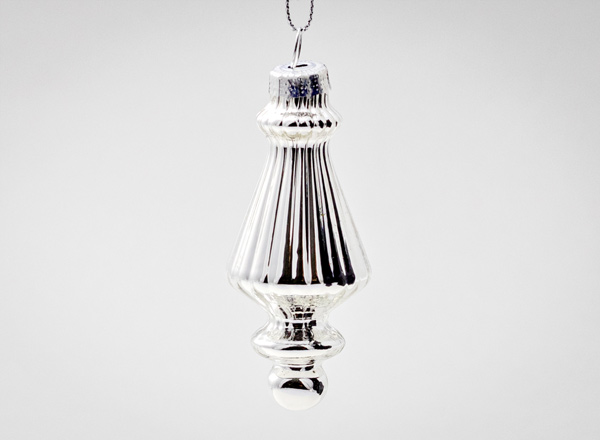 Елочная игрушка Веретено 2 Серебрянное