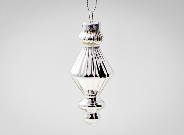 Елочная игрушка Веретено 4 Серебрянное